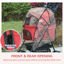 PawHut Dog Stroller with Rain Cover EVA Wheels Brake Basket Adjustable Canopy