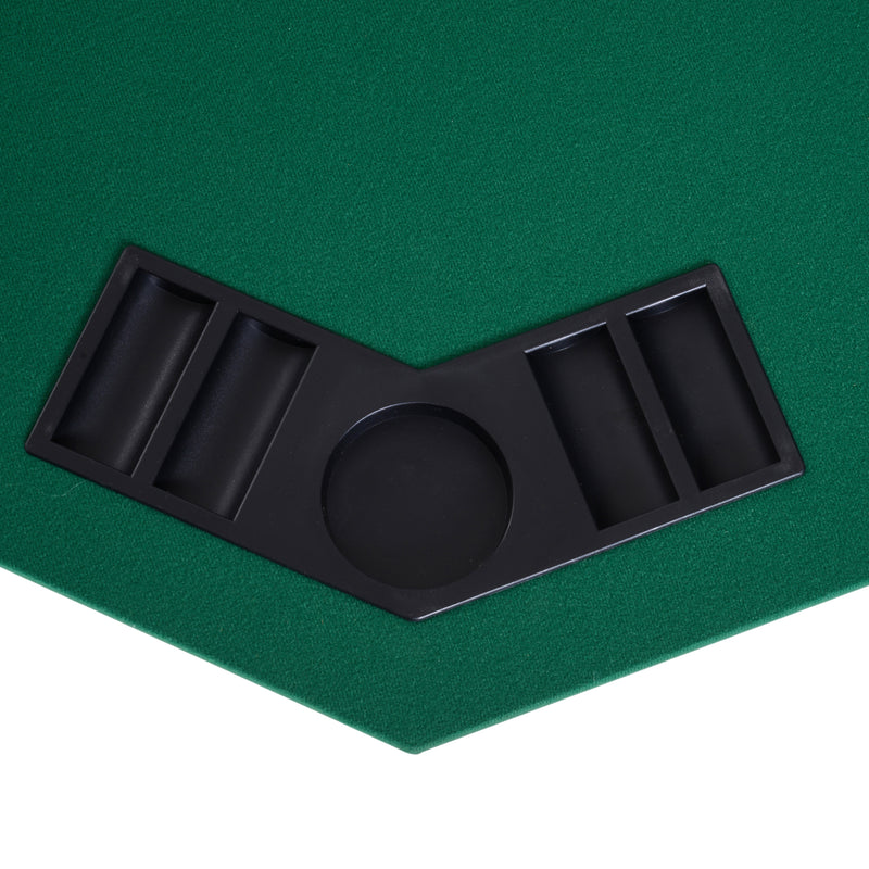 HOMCOM 1.2m/48" Foldable Poker Table Top - 8 Players - Blackjack - Chip - Trays