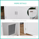 PawHut Wood Cat Litter Box Enclosure Furniture w/ Adjustable Interior Wall White