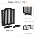 PawHut Freestanding Pet Gate Safety Barrier 3 Pannel w/ Support Feet Black