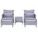 Outsunny 5 Pieces Outdoor Patio Furniture Set Wicker Conversation Set Grey