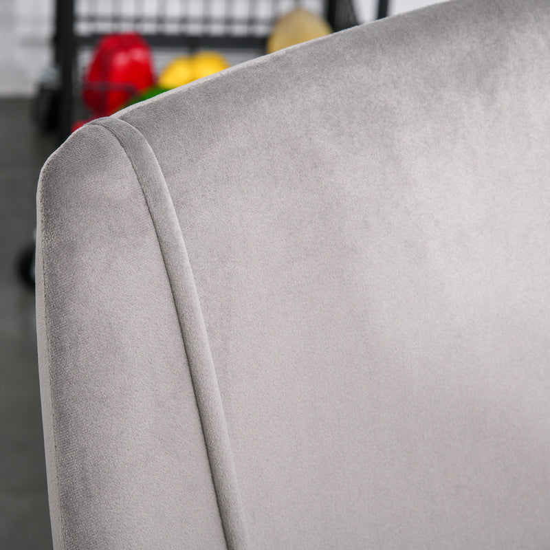 HOMCOM High Back Dining Chairs Velvet-Touch Accent Chairs with Metal Legs