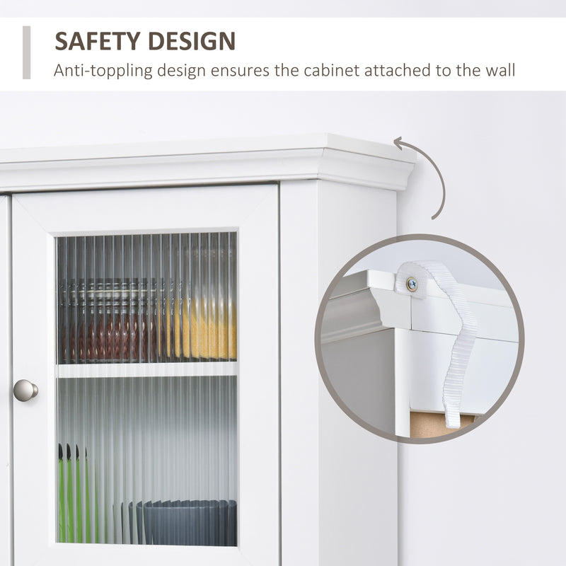 HOMCOM Kitchen Cupboard Storage Cabinet with Drawer, Doors and Shelves, White