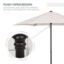 Outsunny 2m Parasol Patio Umbrella, Outdoor Sun Shade With 6 Ribs Cream White