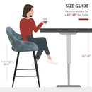 HOMCOM Bar Stools Set of 2, Velvet-Touch Fabric Counter Height Bar Chairs Blue