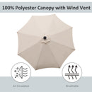 Outsunny Outdoor Garden Solar Power 24 LED Light Parasol Sun Umbrella Crank Tilt