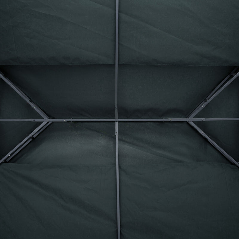 Outsunny 3x4m Gazebo Replacement Roof Canopy 2 Tier Top UV Cover Charcoal Grey
