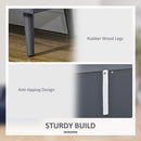 HOMCOM Modern Sideboard Cabinet, Glass Door Cupboard with 2 Drawers, Grey
