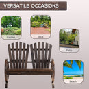 Outsunny 2 Seater Garden Bench w/ Wheel-Shaped Armrests Carbonised colour