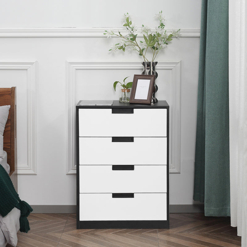 HOMCOM Chest of Drawers, 4 Drawer Storage Cabinet Unit Bedroom Living Room