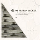 Outsunny 3 PCs PE Rattan Garden Sofa Set w/ 2 Chairs & Storage Table Orange