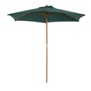 Outsunny 2.5m Wood Garden Parasol Sun Shade Patio Outdoor Wooden Umbrella Canopy
