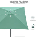 Outsunny 2 x 3(m) Garden Parasol Rectangular Market Umbrella w/ Crank Green