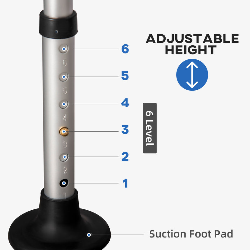 HOMCOM Adjustable Shower Stool with Suction Foot Pads for Elderly Disabled