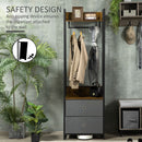 HOMCOM Clothes Rail, Metal Coat Stand, Garment Rack with 2 Fabric Storage Drawer