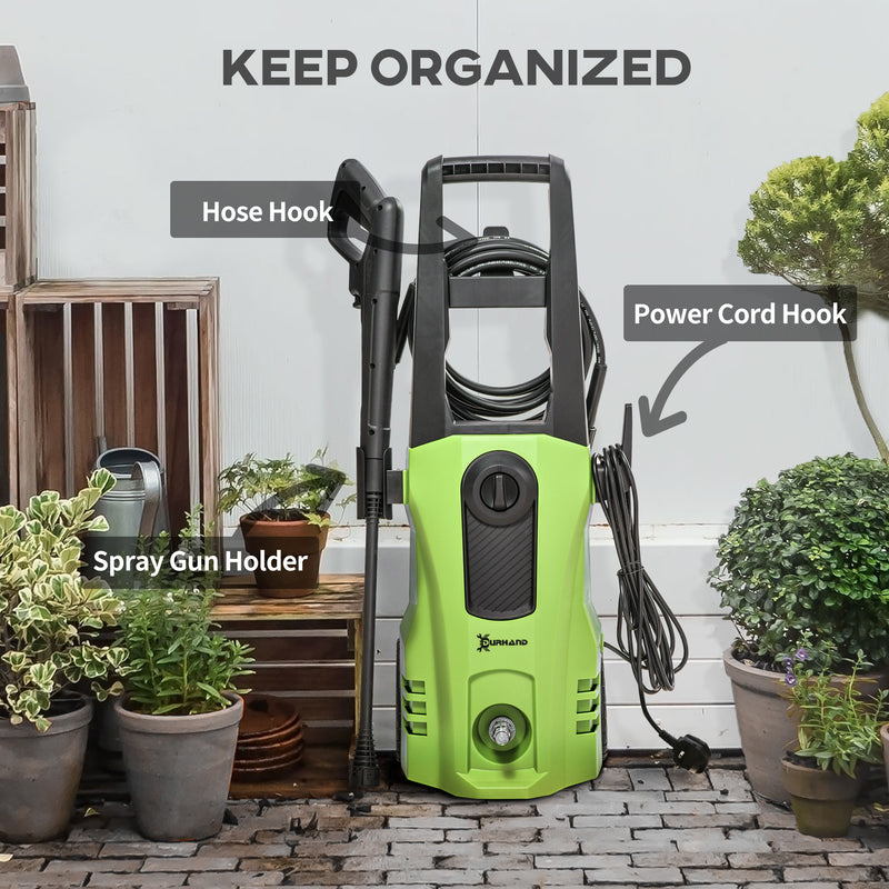 DURHAND High-Performance Power Washer 1800W, 150 Bar, 510 L/h, for Garden, Car