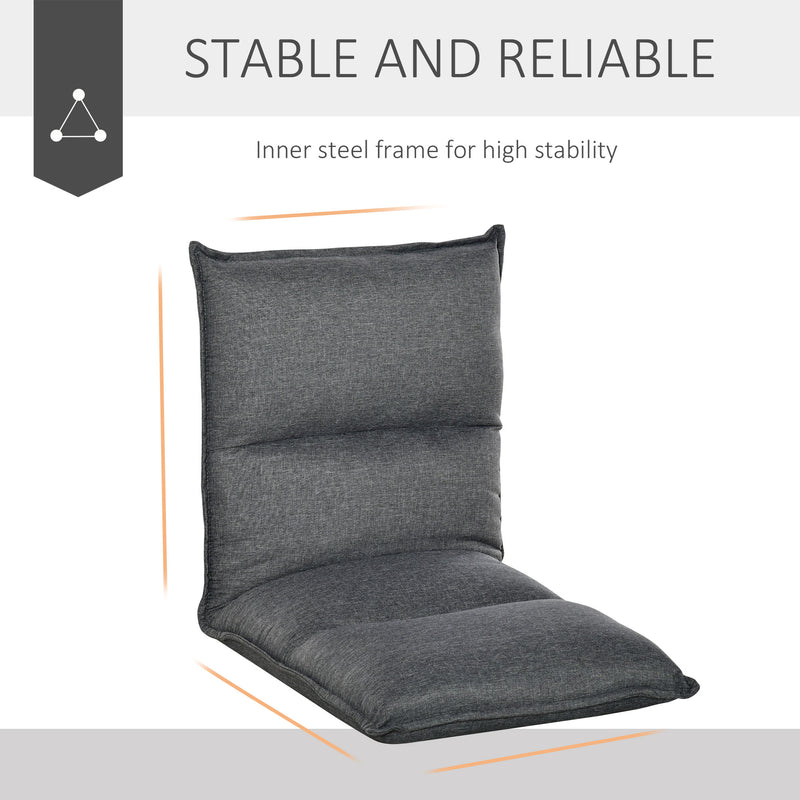 HOMCOM Foldable Padded Sofa with Adjustable Backrest Thick Seat Cushion Lounge