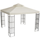 Outsunny 3(m) 2 Tier Garden Gazebo Top Cover Replacement Canopy Roof Cream White