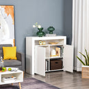 HOMCOM Modern High Gloss RGB LED Cabinet Cupboard Sideboard Console White