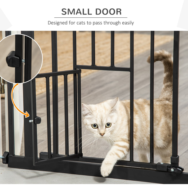 Extra Tall Pet Extra Wide Baby Gate With Cat Door PawHut Extra