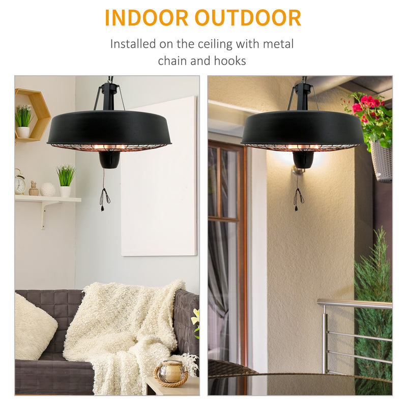 Outsunny Adjustable Infrared Halogen Ceiling Mounted Light Heater 1000/2500W