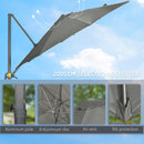 Outsunny 3 x 3(m) Cantilever Parasol Garden Umbrella with Cross Base Grey