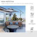 Outsunny 2.7m Cantilever Banana Parasol Outdoor Sun Shade w/ Crank, Dark Grey