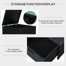 Outsunny 4Pcs Patio Rattan Sofa Garden Furniture Set Table w/ Cushions Black