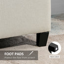 HOMCOM Linen Storage Ottoman Bench Padded w/ Tufting Hinged Lid Wood Frame Beige