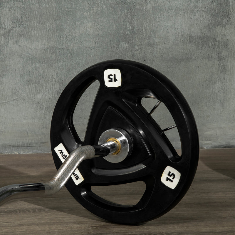 SPORTNOW Olympic Weight Plates for 2'' Barbell Bar with Tri Grips, 2 x 15kg