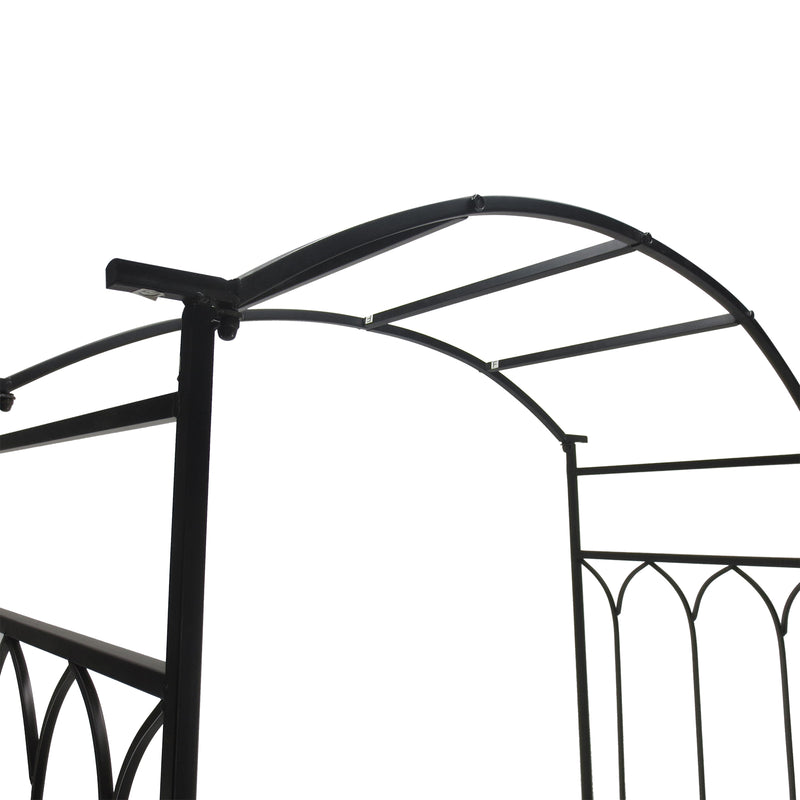 Outsunny Garden Arbour Bench Plant Climbing Support Trellis Rose Vines Black