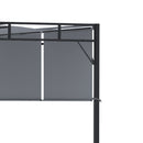 Outsunny 3(m) Steel Pergola Garden Gazebo w/ Retractable Canopy, Dark Grey