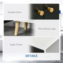 kleankin Under Sink Storage Cabinet W/ Solid Wood Legs and Adjustable Shelf