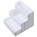 PawHut 3 Step Wooden Dog Steps Pet Stairs Cat Ladder for Bed with Storage White