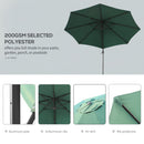 Outsunny Cantilever Roma Parasol 360° Rotation w/ Hand Crank & Base, Green