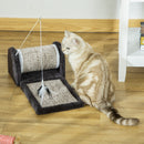 PawHut Cat Scratcher Sisal Scratching Pad Mat Kitten Toy w/Roller Feather Teaser