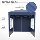 Outsunny 2mx2m Blue Pop Up Gazebo Party Tent Canopy Marquee with Storage Bag