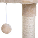 PawHut Cat Activity Tree Kitten Play Tower Palace Two-Tier Scratching Beige