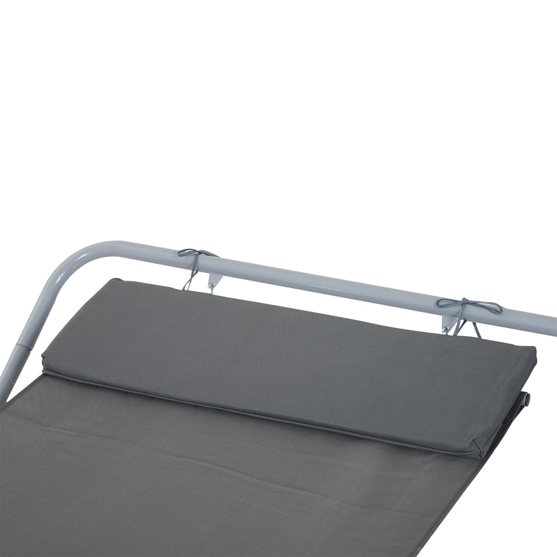 Outsunny Single Texteline Outdoor Hammock Bed Patio Sun LoungerRocker Grey