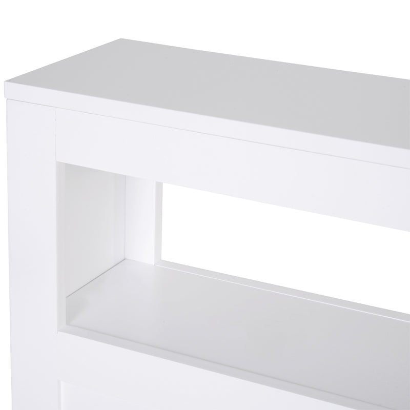 HOMCOM 72x16cm Narrow Bathroom Storage Unit 2 Drawers Open Top 4 Wheels Slimline