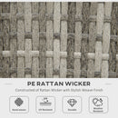 Outsunny Gas Fire Pit Table w/ Rain Cover, Windscreen & Lava Stone, 50,000 BTU