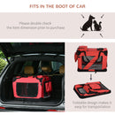 PawHut 60cm Foldable Pet Carrier, Soft Side Pet Travel Crate w/ Mat, Red