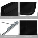 Outsunny 2 Pieces Outdoor Beach Mat Steel Reclining Chair Set w/ Pillow Black