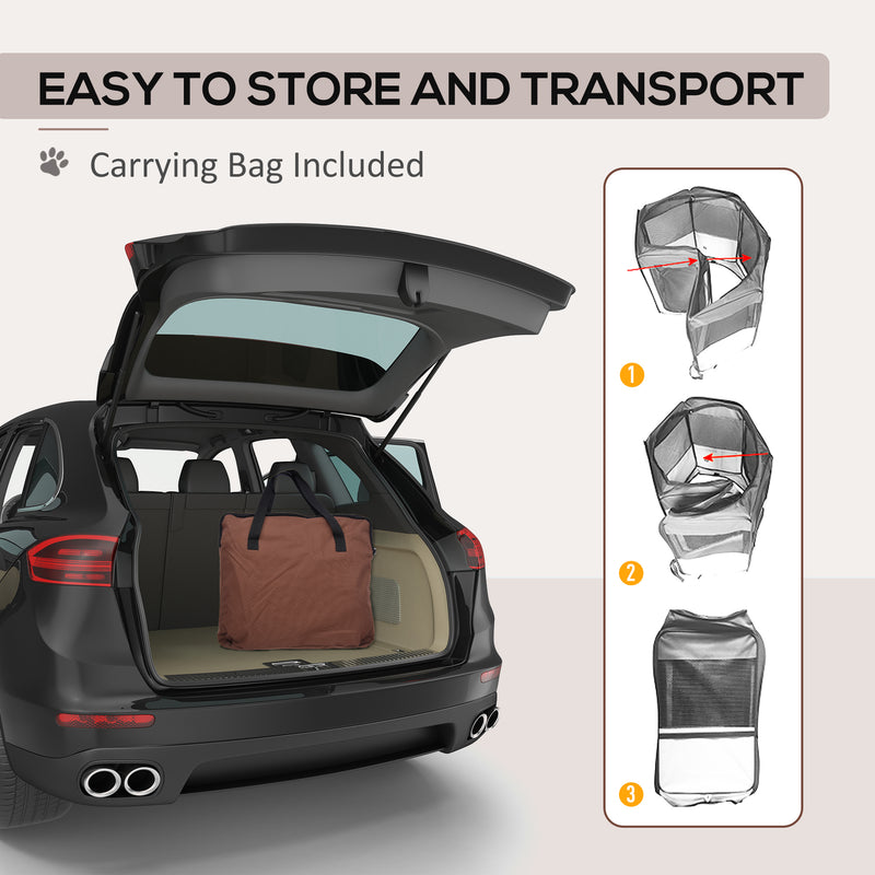 Fabric Pet Puppy Dog Cat Rabbit Pig Guinea Playpen Play Pen Run Brown Cream M