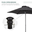 Outsunny 2m Parasol Patio Umbrella, Outdoor Sun Shade With 6 Ribs Black