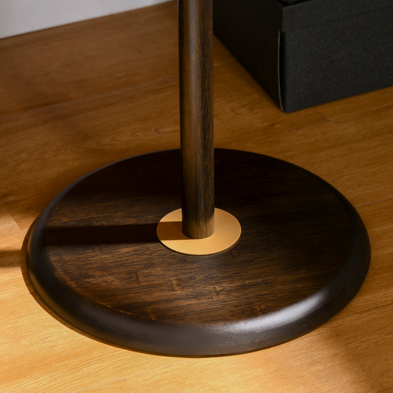 HOMCOM Coat Rack Bamboo Coat Stand with Round Base for Handbags