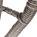 Outsunny 3 PCS Webbed PE Rattan Outdoor Patio Set w/ Cushions Steel Frame Grey