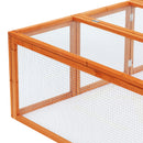 PawHut Wooden Rabbit Hutch Cage House w/ Mesh Wire Safety for Outdoor Garden