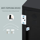 HOMCOM Side Cabinet with 2 Door Cabinet and 2 Drawer for Home Office Grey Black