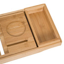 HOMCOM Extendable Bath Tub Bathroom Tray Bathtub Caddy Shelf Wine Holder Book
